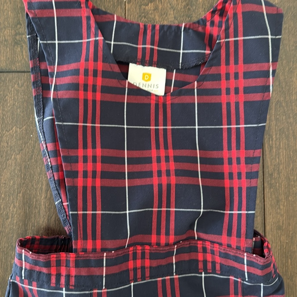 Dennis Uniform Girls Bib Front Box Pleat Hamilton Plaid Jumper Dress - Picture 2 of 8